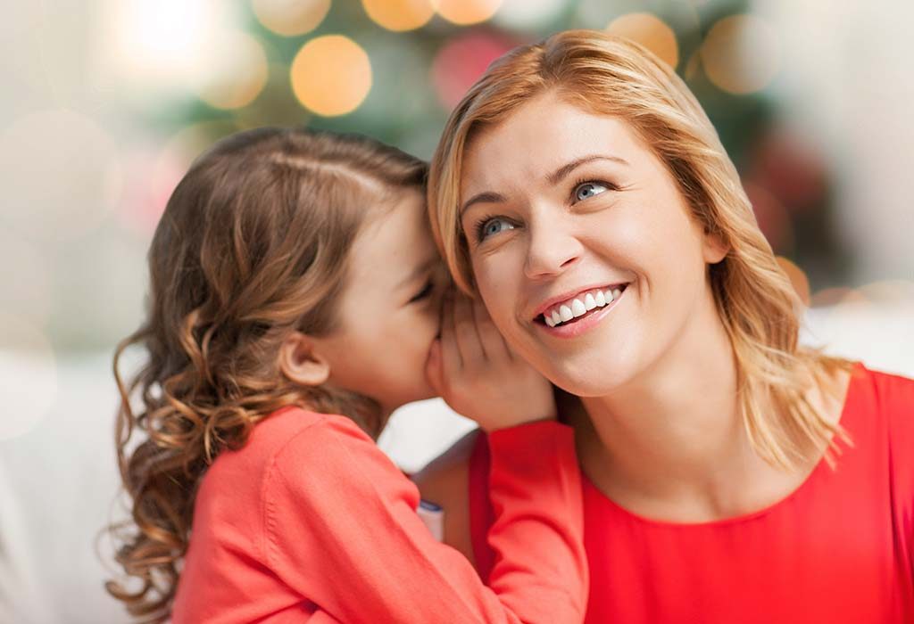 child asking mom a riddle