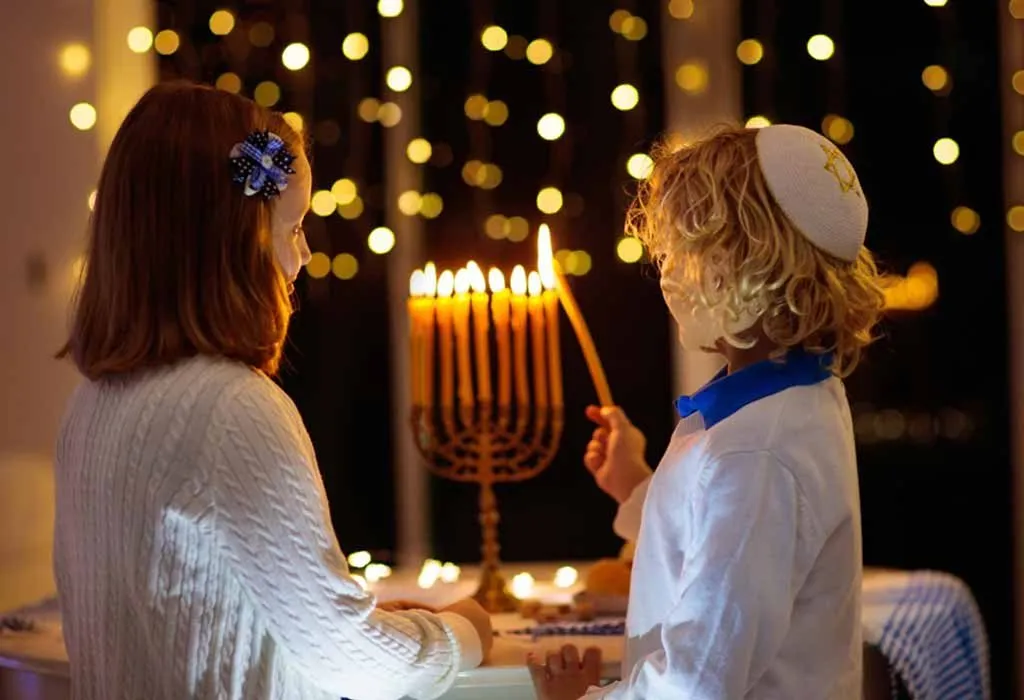 Lighting Hanukkah Candles