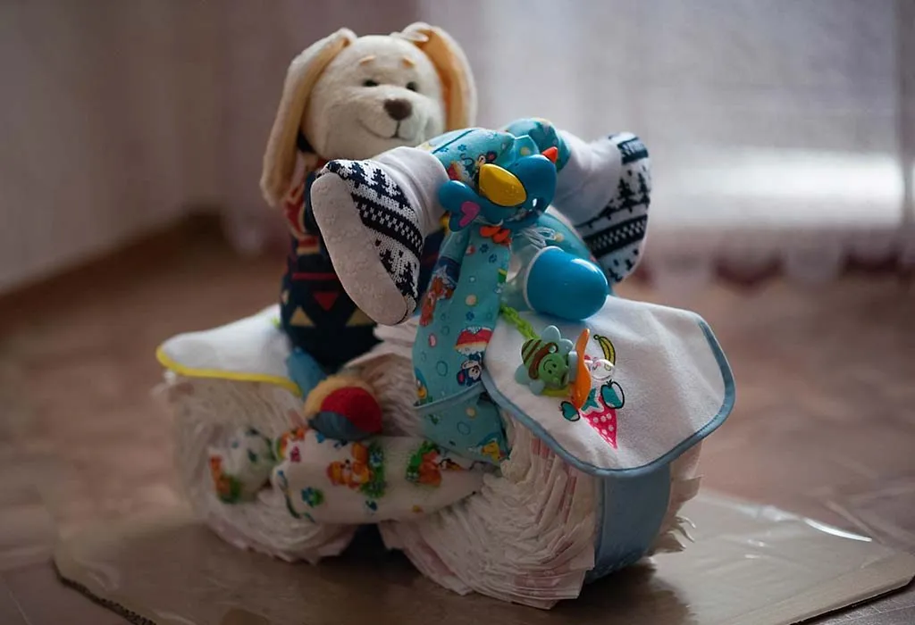 DIY Motorcycle Diaper Cake For a Baby Shower
