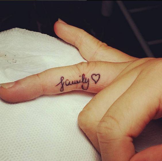 Ring Finger Family Tattoo