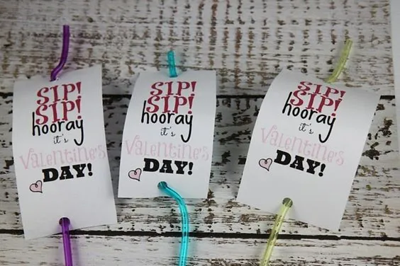 Sip Sip Hooray Silly Straw Valentine