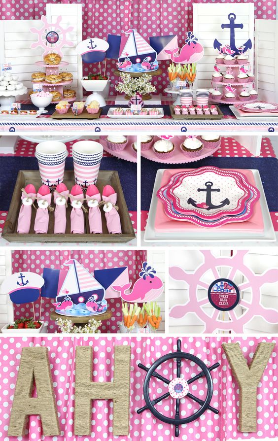 Nautical Pink Baby Shower For Girl Baby