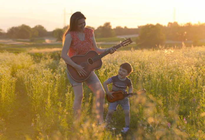 mom and son singing country songs about kids