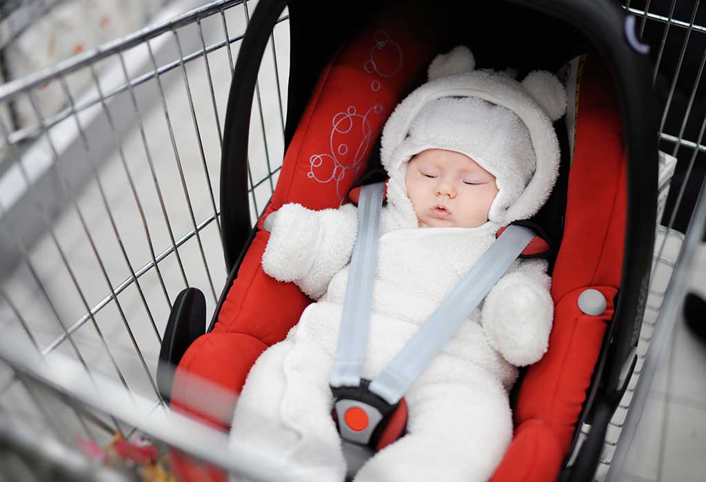 Car seat in store cart