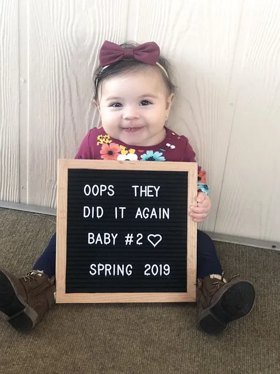 Oops We Did It Again Pregnancy Announcement Funny Greenery 