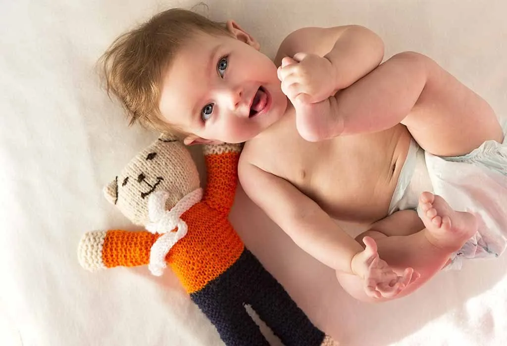 baby wearing a diaper