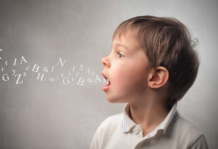 pictorial representation of a kid learning language