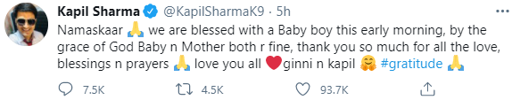 Kapil Sharma baby announcement
