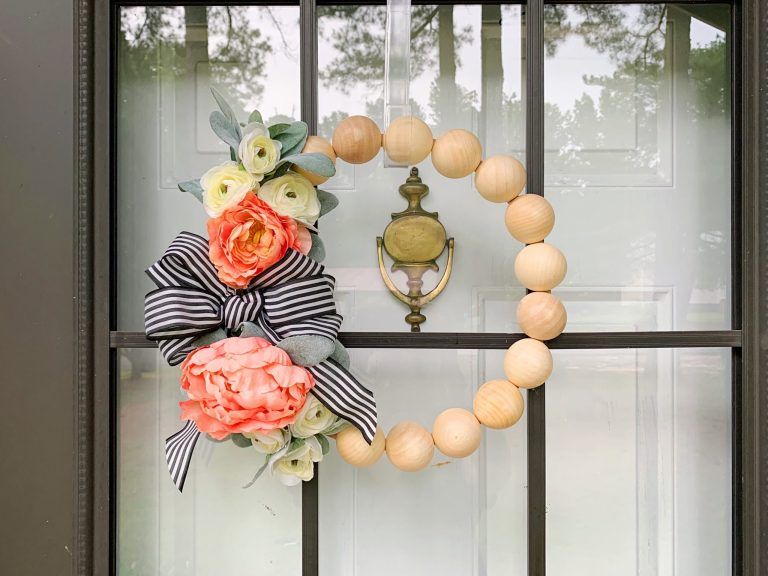 wooden beaded wreath