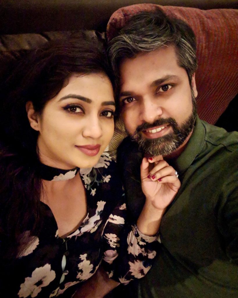 Shreya Ghoshal with her husband Shiladitya Mukhopadhyaya