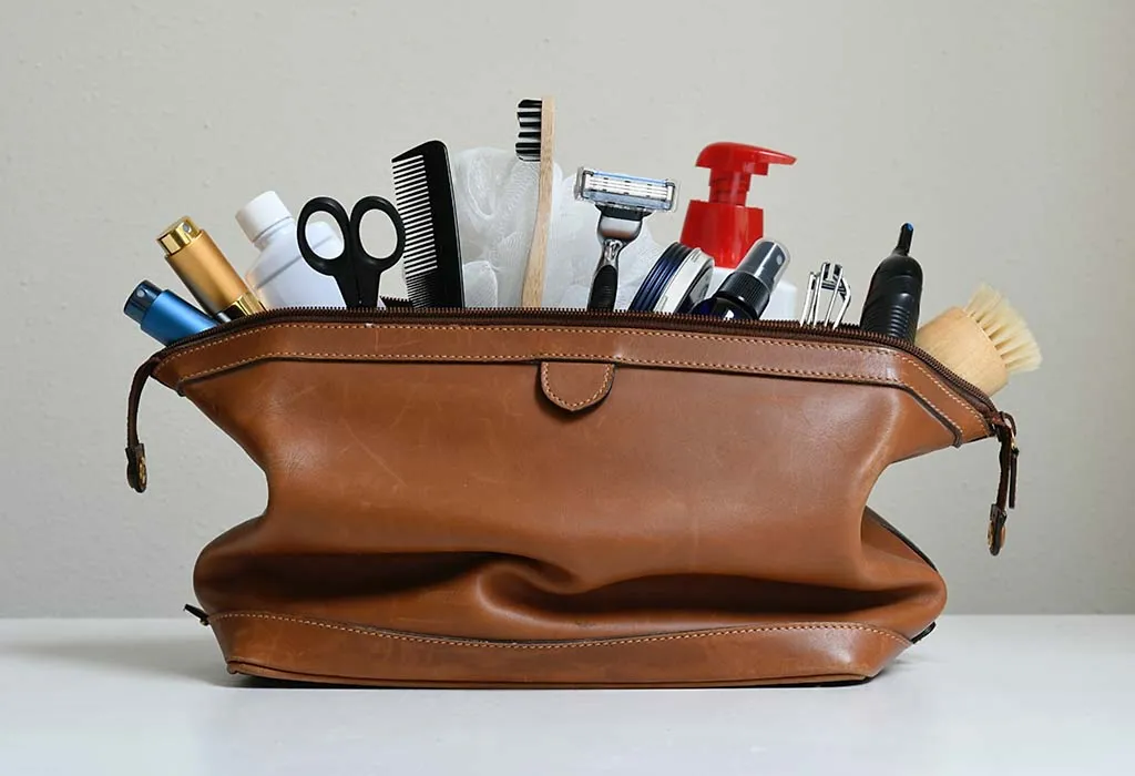 Leather Travel and Grooming Toiletry Kit