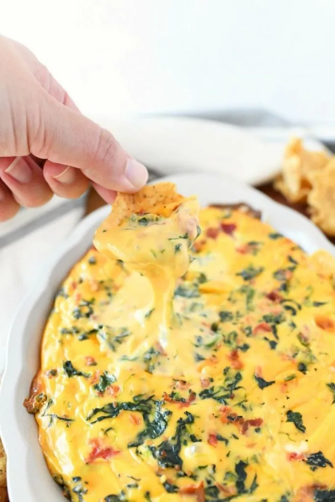 cheesy bacon and spinach dip