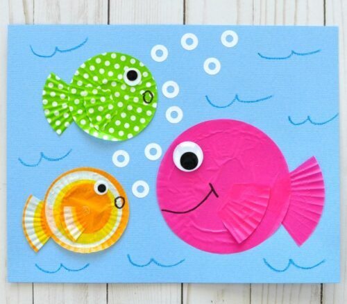 Fish Kids Craft out of Cupcake Liners  Crafts, Seahorse crafts, Preschool  crafts