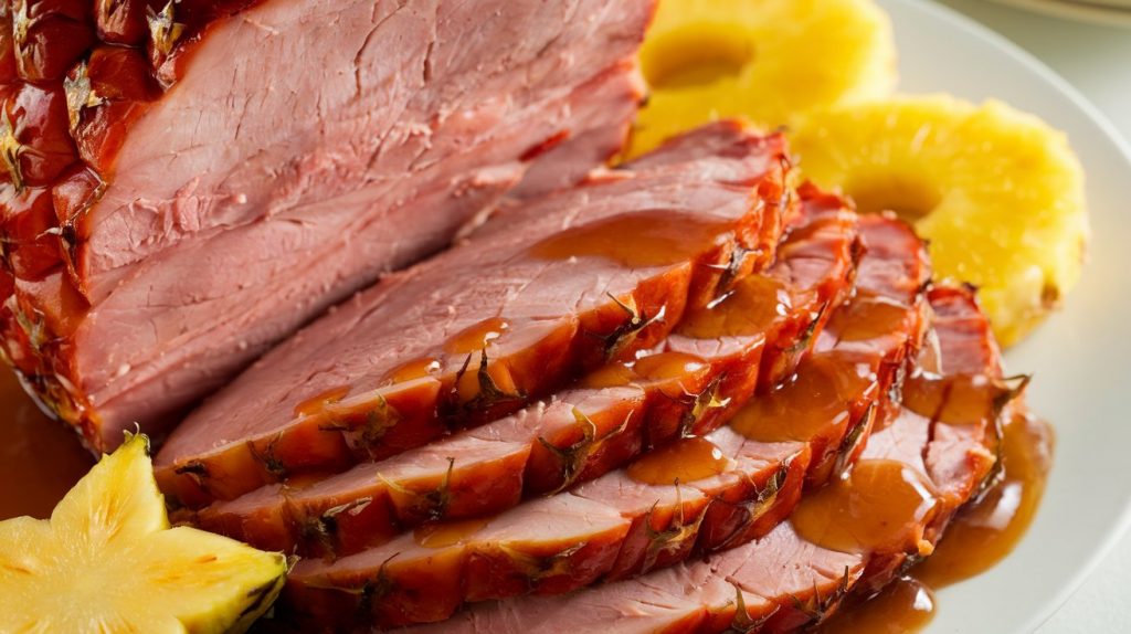 Ham with pineapple sauce