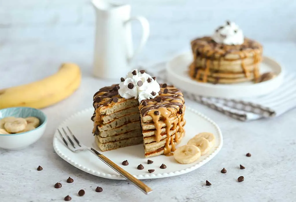 Peanut Butter Pancakes with Chocolate Chips