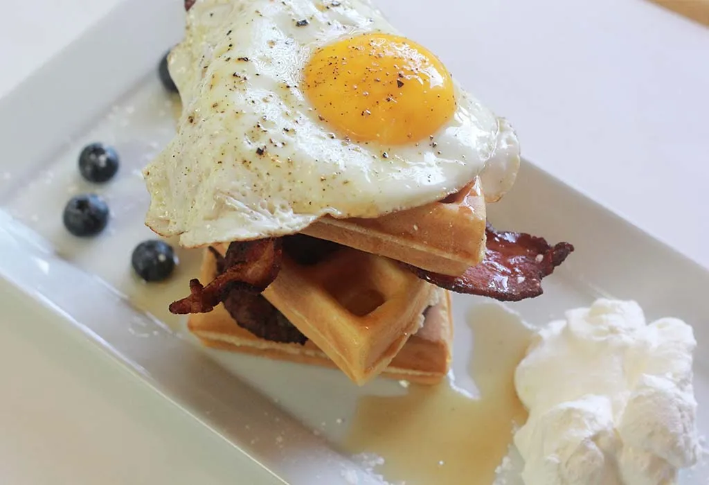 Buttermilk Waffle Bacon and Egg Sandwich