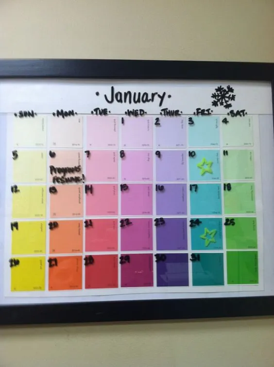 Paint Chip Calendar