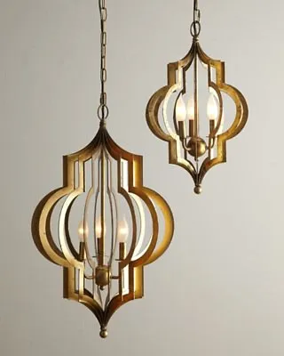 Gold Quatrefoil Pendant Lamp