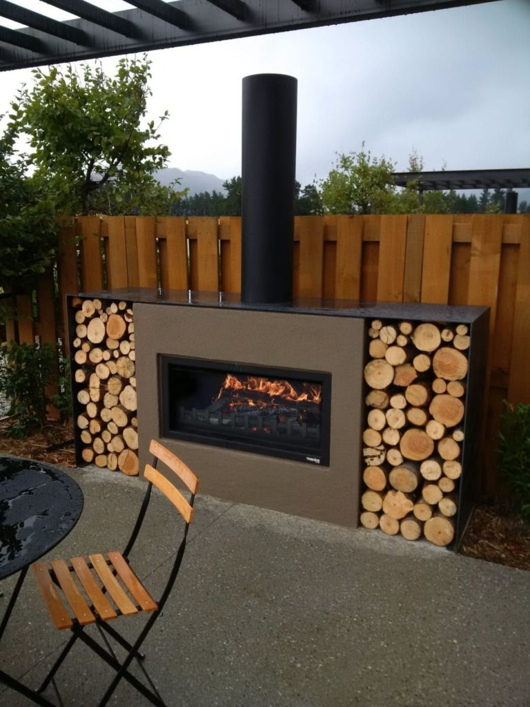 Woody Outdoor Fireplace