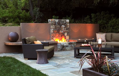 Conventional Backyard Fireplace
