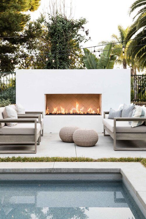 Fireplace by the Pool