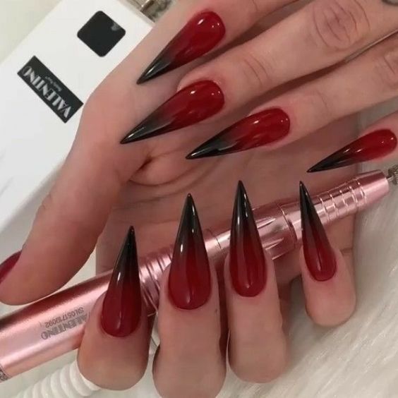 mountain peak nails red