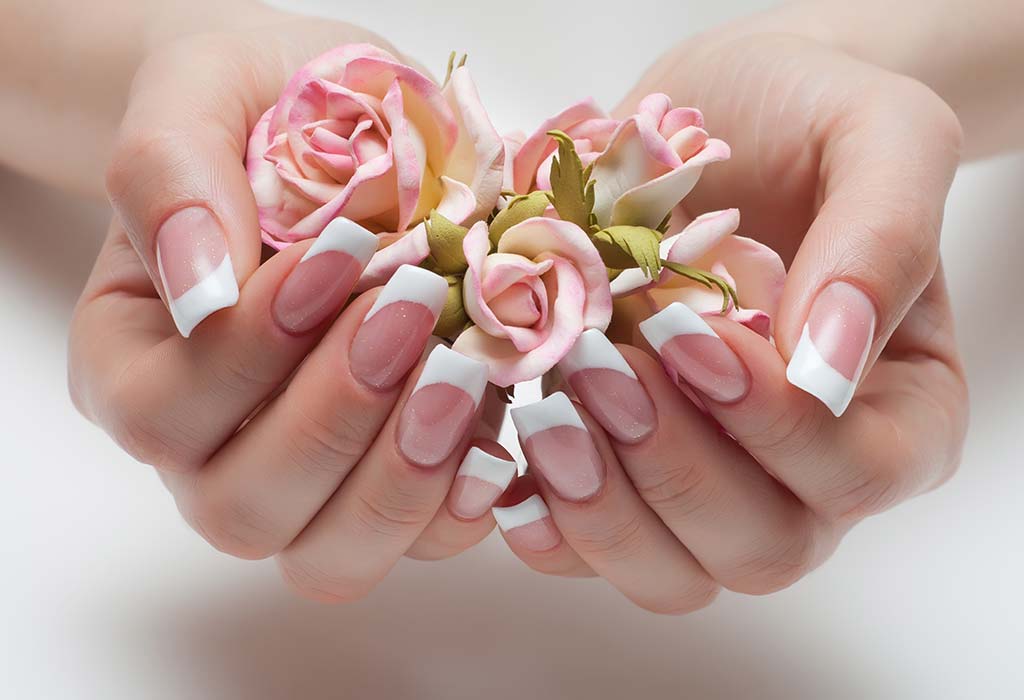 french manicure designs with flowers