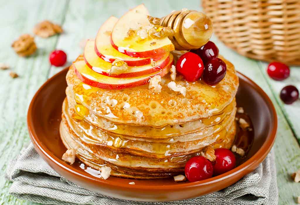Vegan Apple & Cranberry Pancakes