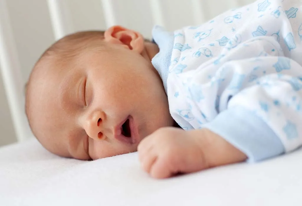 baby sleeps with mouth open but breathes through nose