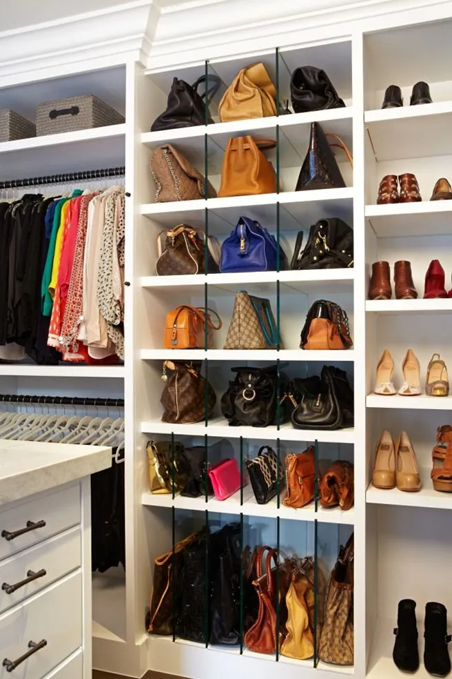 closet-organizers-storage-solutions-bags-purses (11)  Purse organization, Organizing  purses in closet, Handbag organization