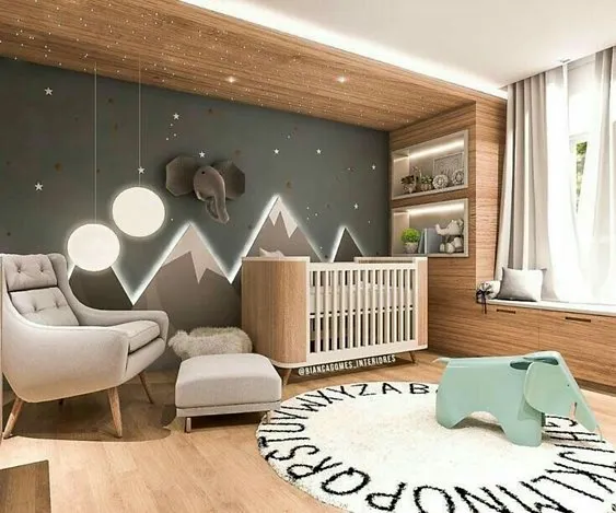 Baby nursery 2024 mountain theme