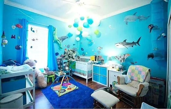 Shark themed baby outlet nursery