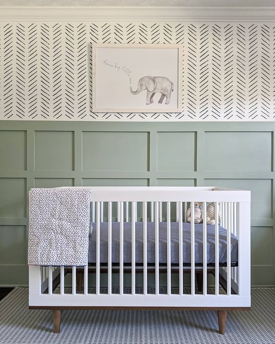 Grey and clearance green baby room