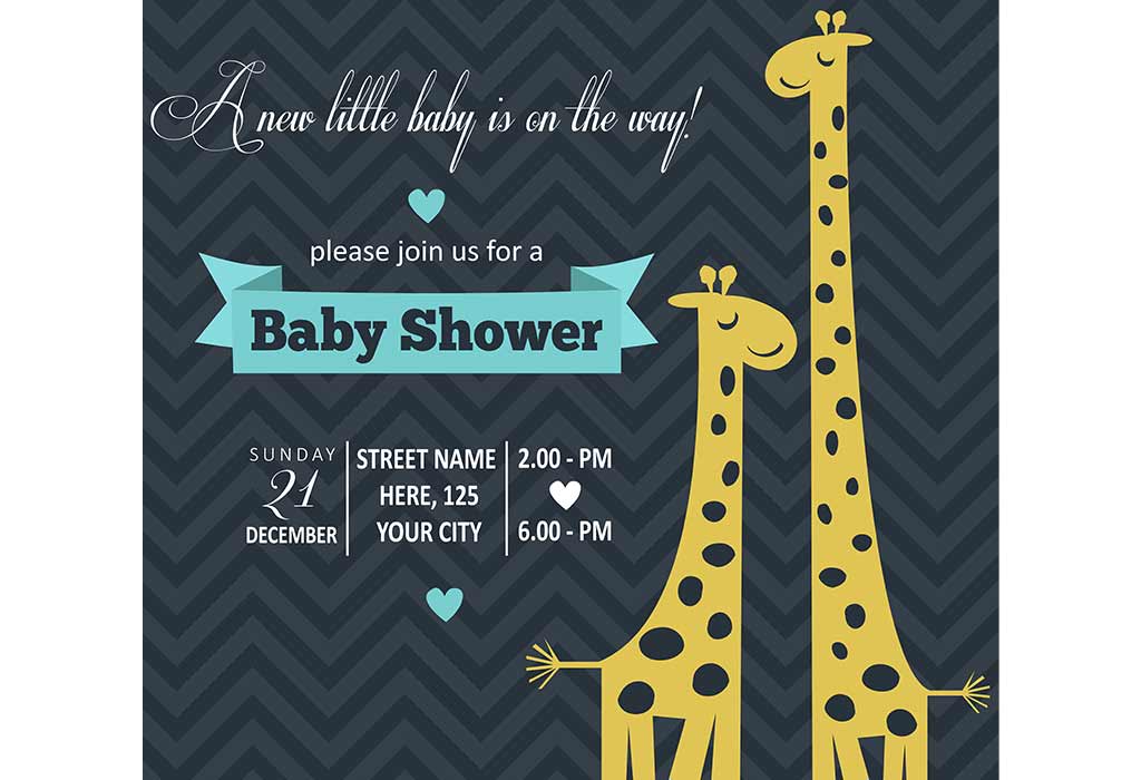 Mama and Baby Giraffe Baby Shower Invitation