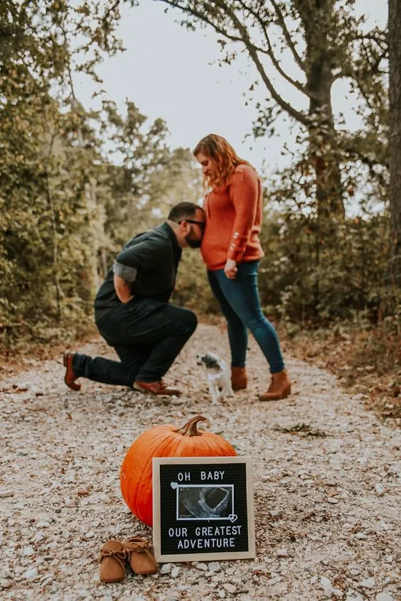 Growing a Little Pumpkin Maternity Fall Pregnancy Announcement