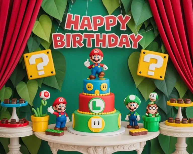 Super Mario Themed Birthday Party Ideas - Decorations, Invitations, Favours, & More