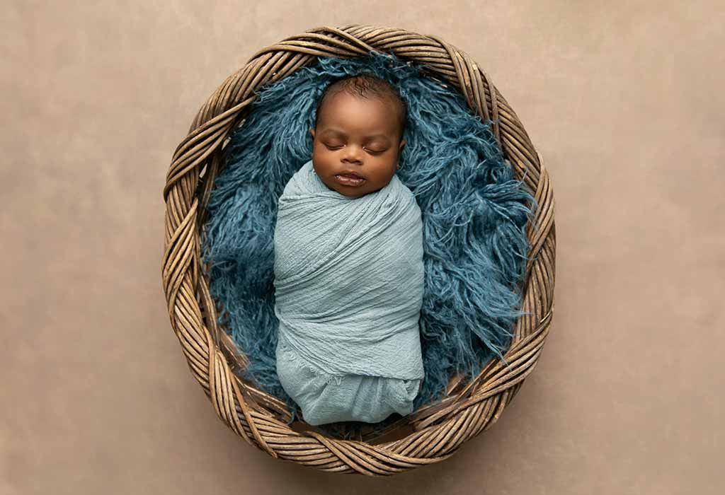 Baby swaddled