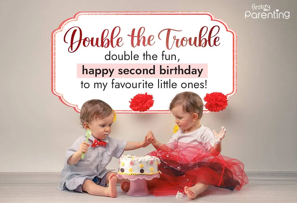 2nd Birthday Wishes & Messages for Twins