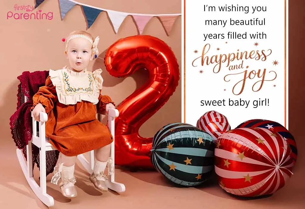 Second Birthday Wishes & Messages for Girls