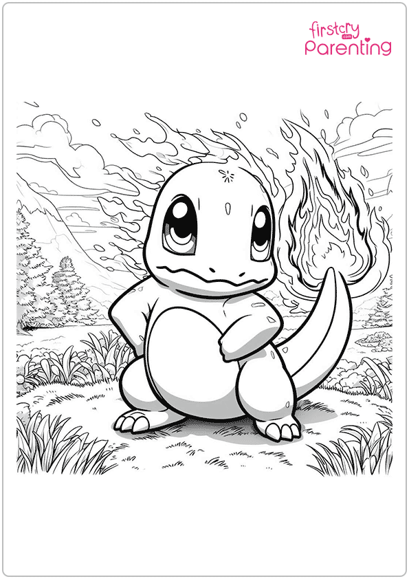 Charmander Pokemon coloring page