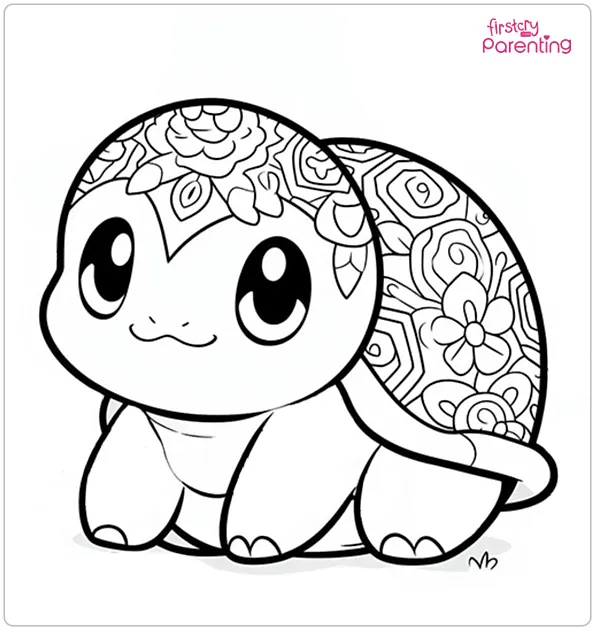 Pokemon Cute Turtwig Coloring Page