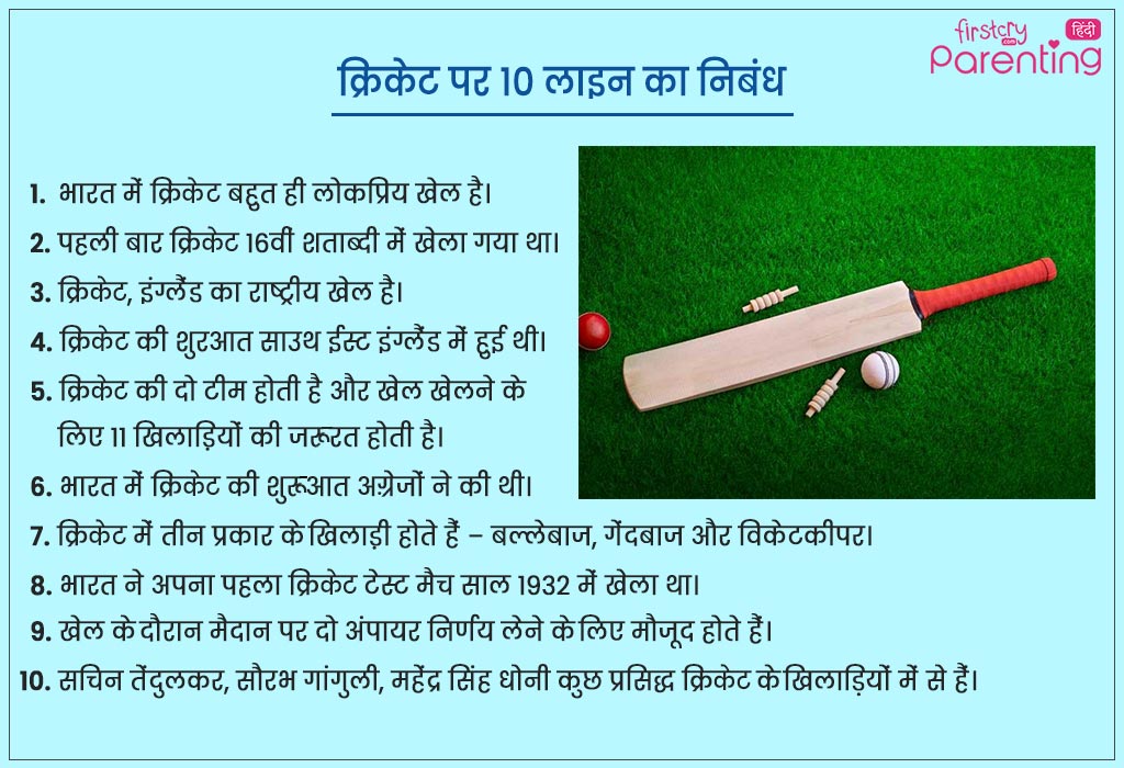 essay on cricket 100 words in hindi
