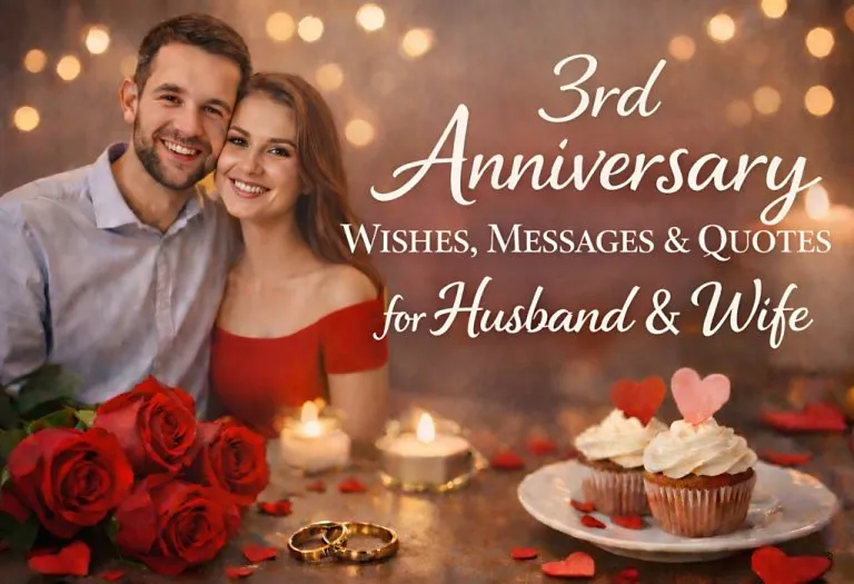 170+ Best 3rd Anniversary Wishes, Messages & Quotes for Husband & Wife