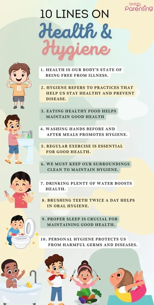 Infographic - 10 Lines Essay on Health & Hygiene