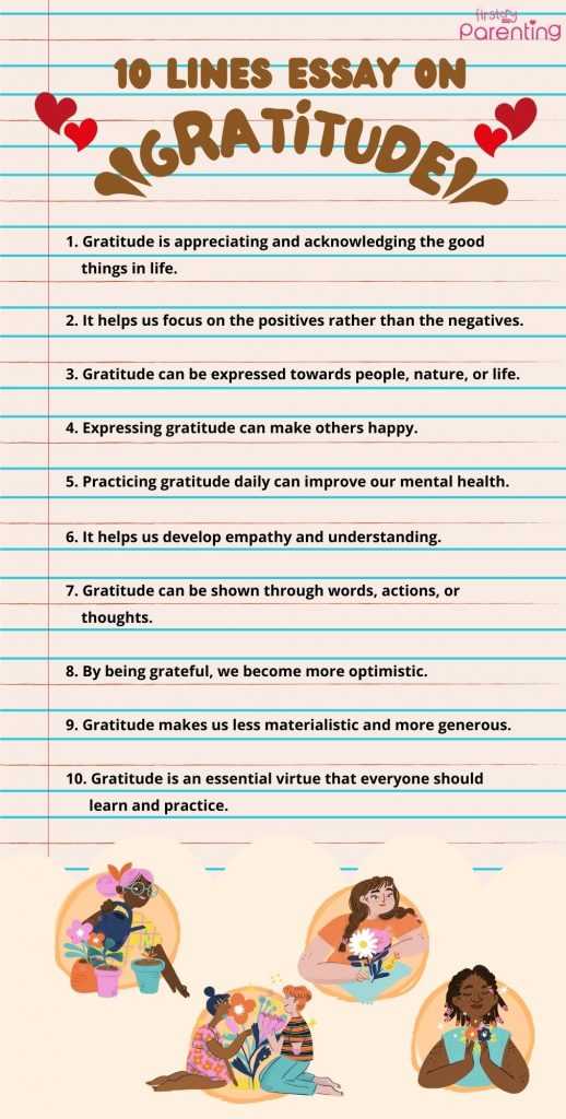 10 Lines Essay on Gratitude - Infographic