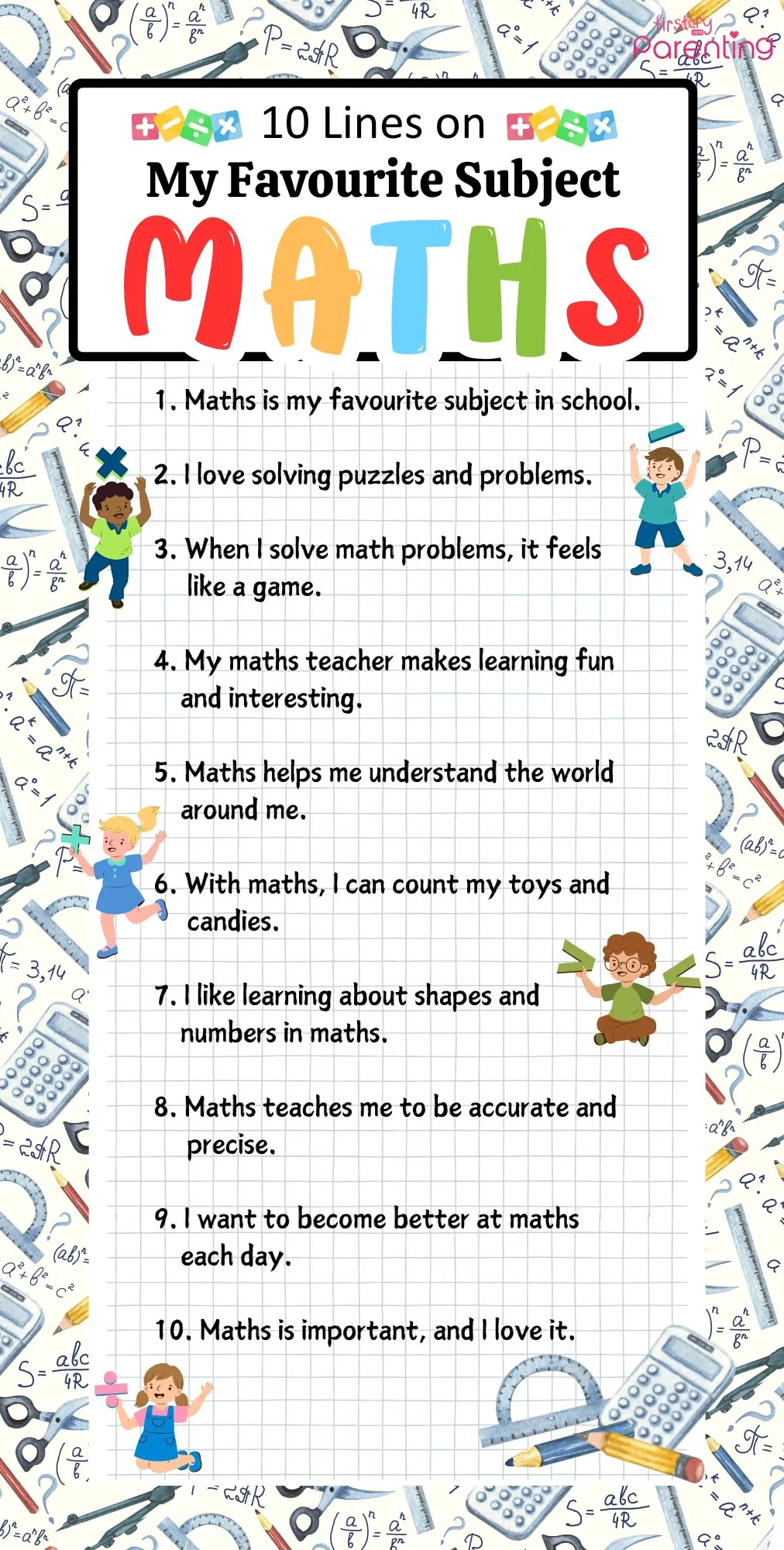 10 Lines on my favourite subject maths - Infographic