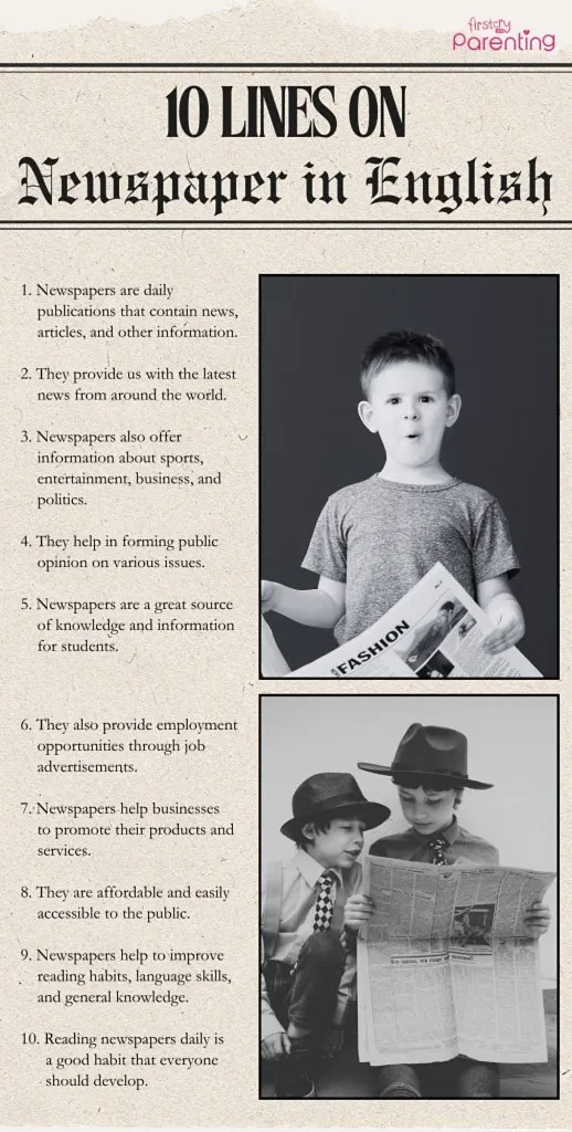 Infographic - 10 lines on newspaper in english