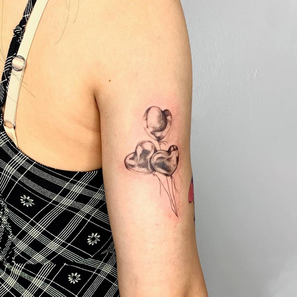 Heart Balloons Tattoo