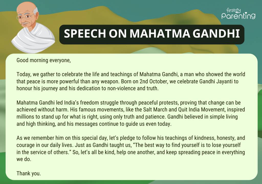 Speech on Mahatma Gandhi