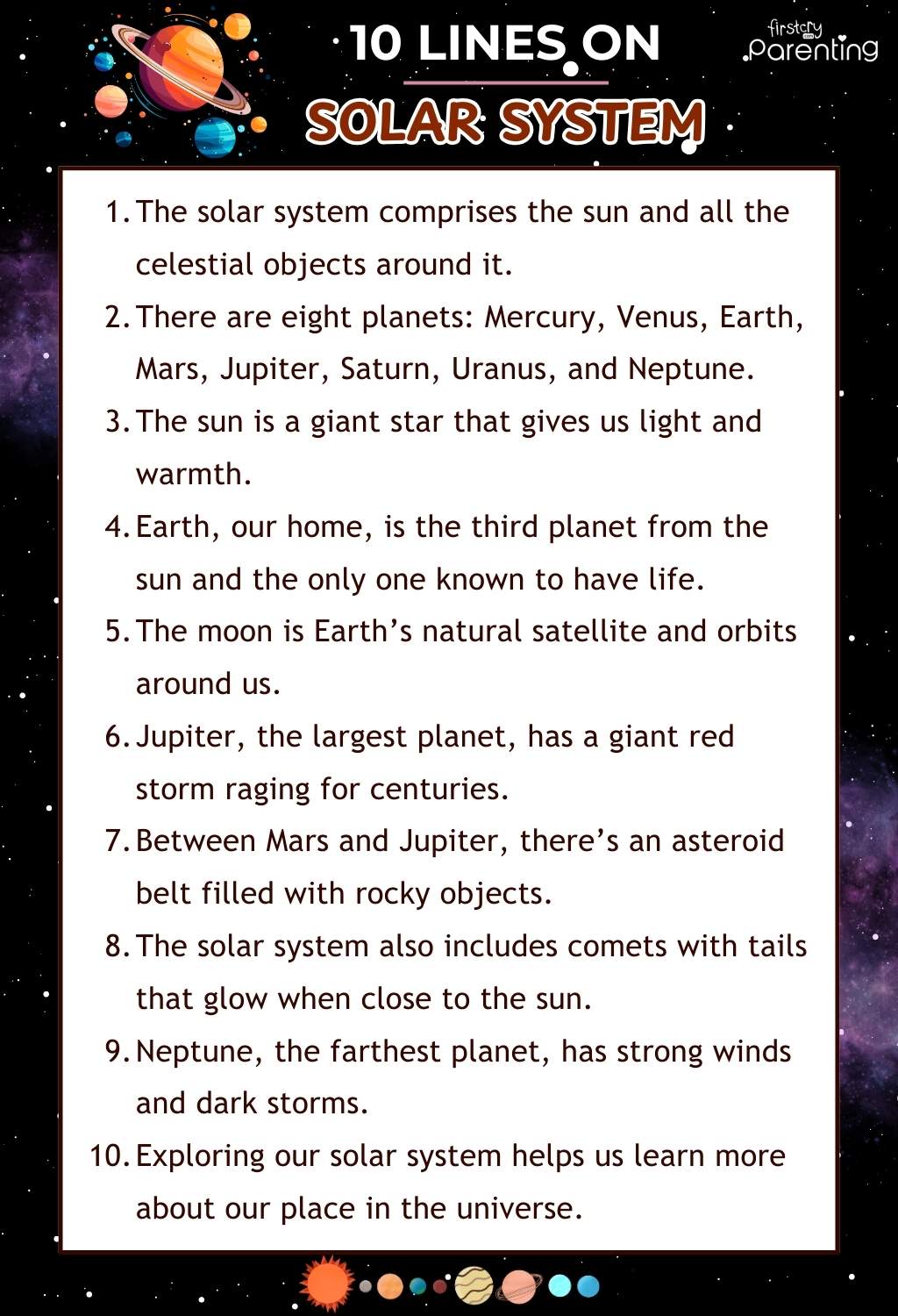 essay on solar system for class 6